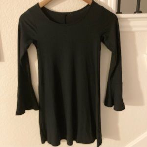 Girls Black Ribbed Bell Long Sleeve Dress Size 8 Kids